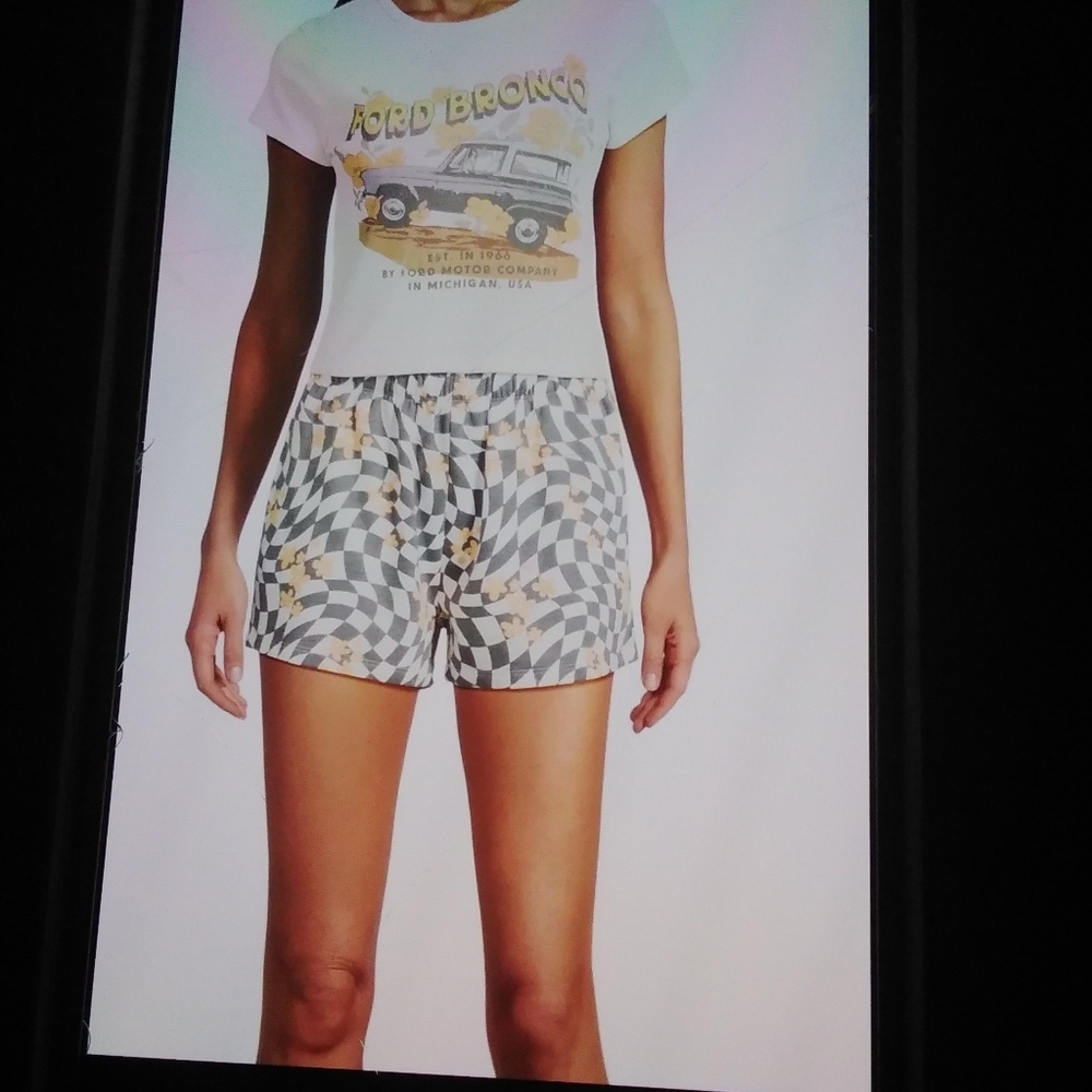 Ford Bronco Juniors Graphic T-shirt And Shorts Lounge PJ Set Sz: L (12-14) - Picture 2 of 7